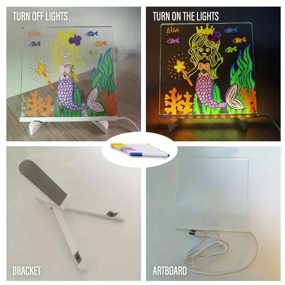 LED Light Up Electronic Drawing Board Erasable